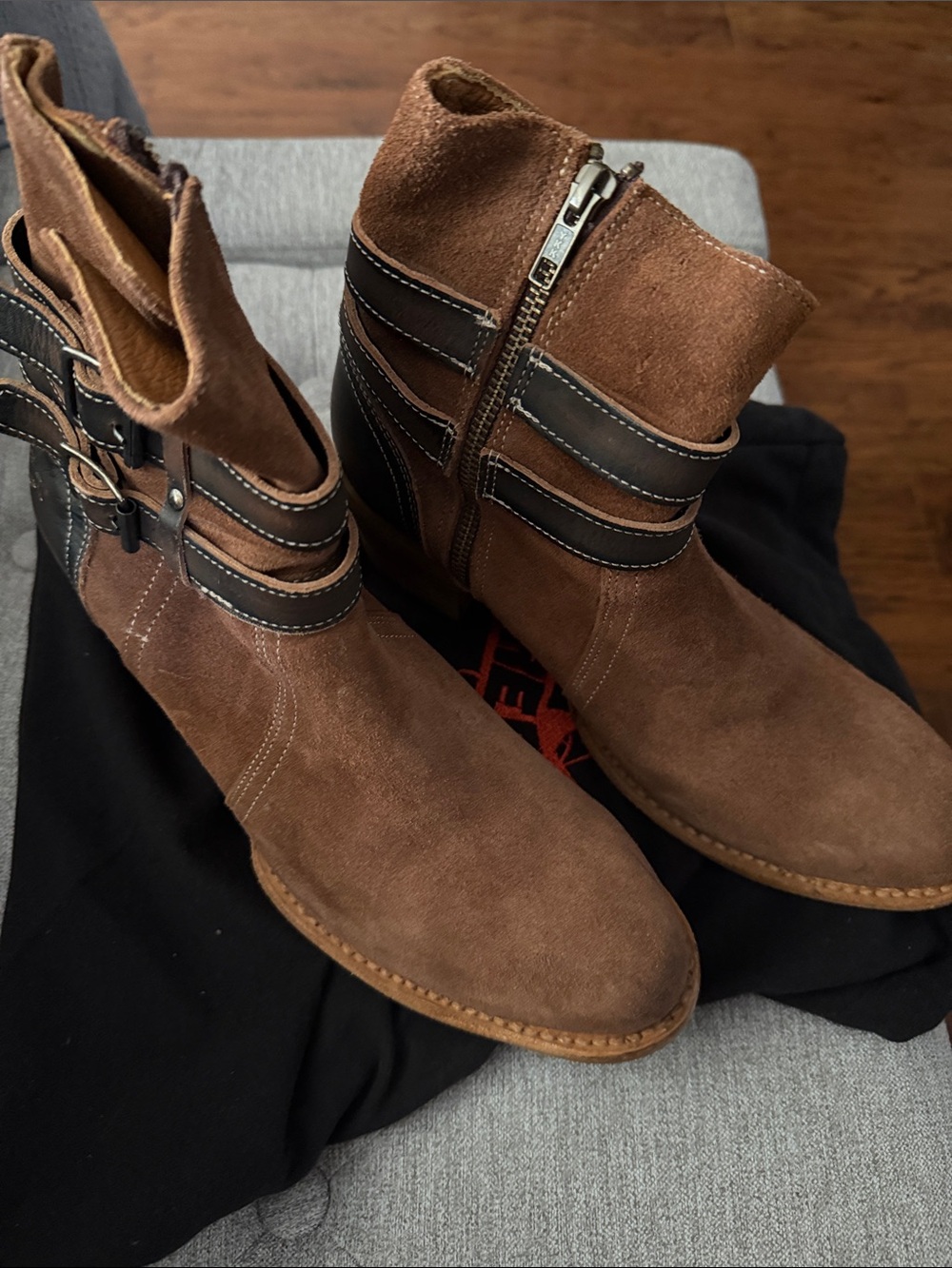 Freebird by Steven Brown Suede Chukka Boots with Dark Strap Accents